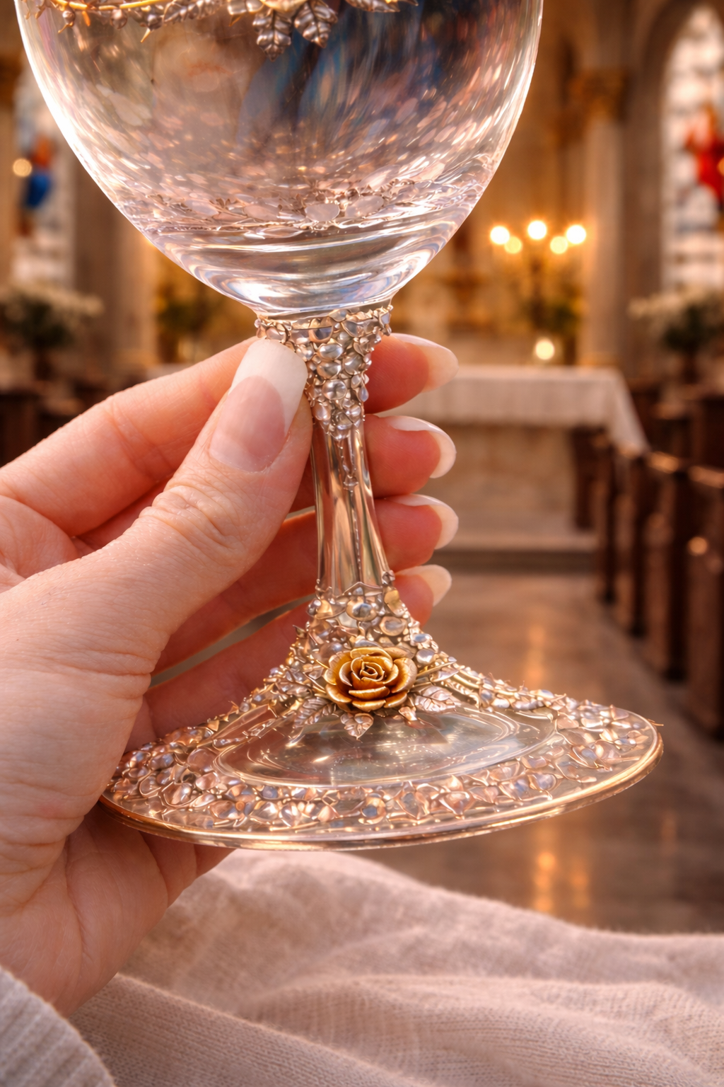 Our Lady of Grace Wine Glass