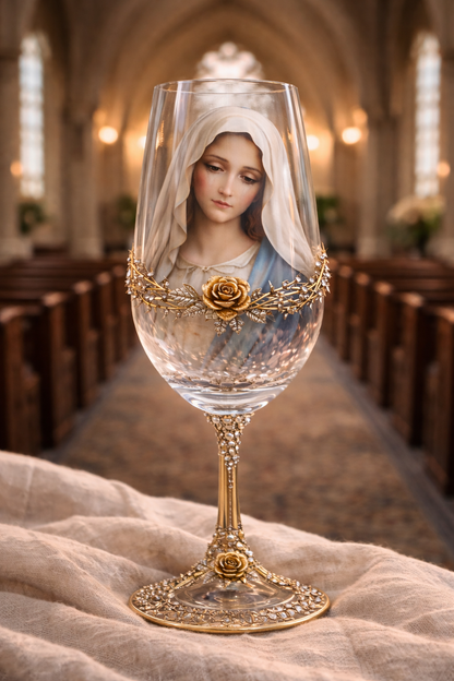 Our Lady of Grace Wine Glass