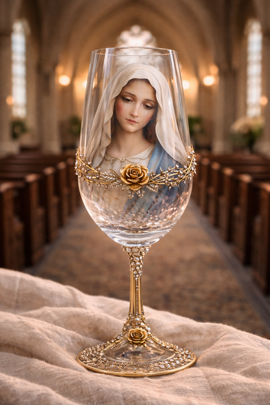 Our Lady of Grace Wine Glass